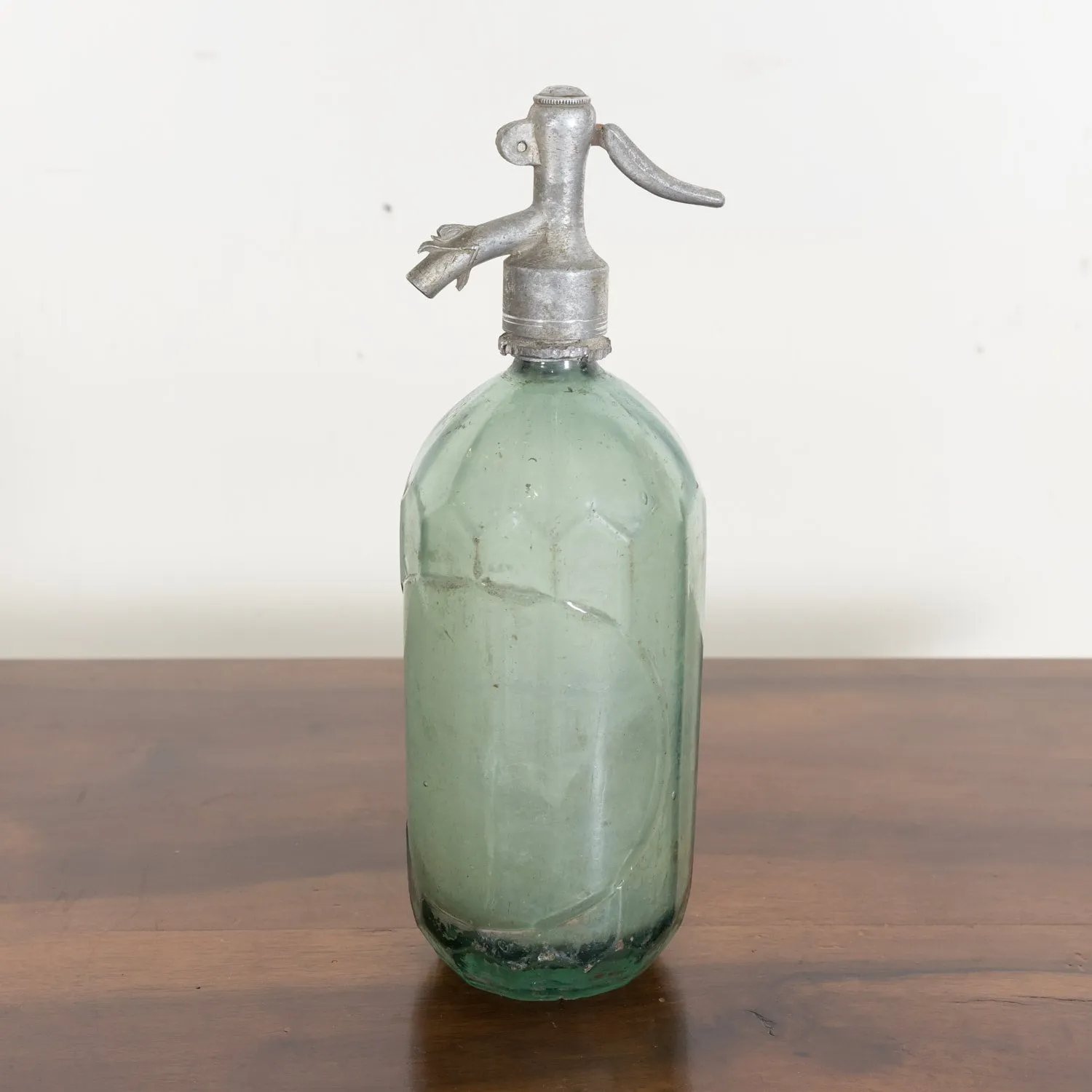 Vintage Hand Blown Green Glass Soda Syphon Seltzer Bottles