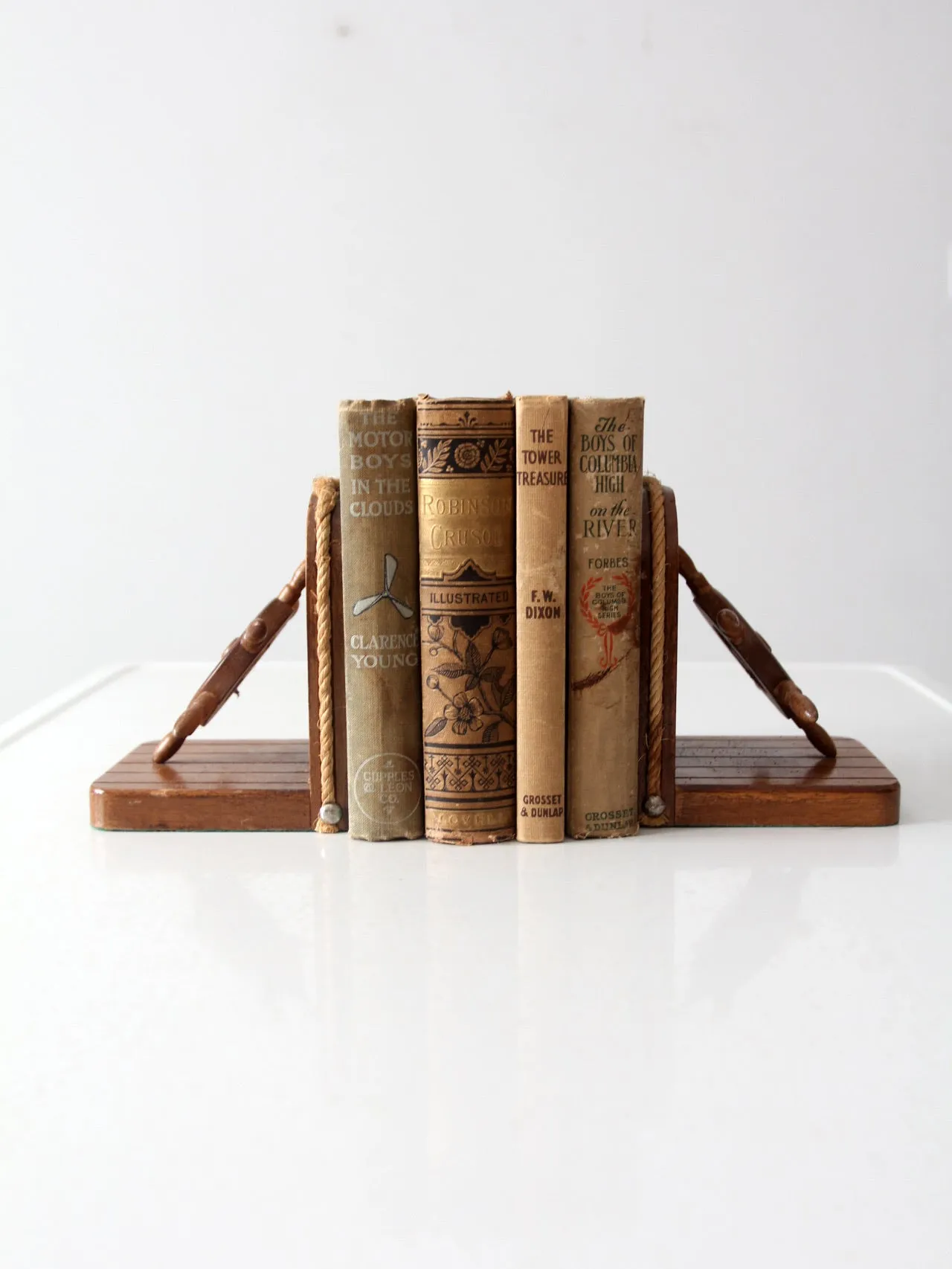 vintage wooden nautical bookends