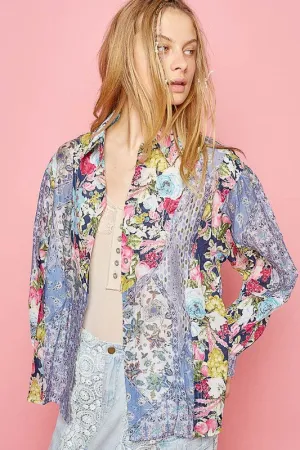 Whimsical Floral Button Down