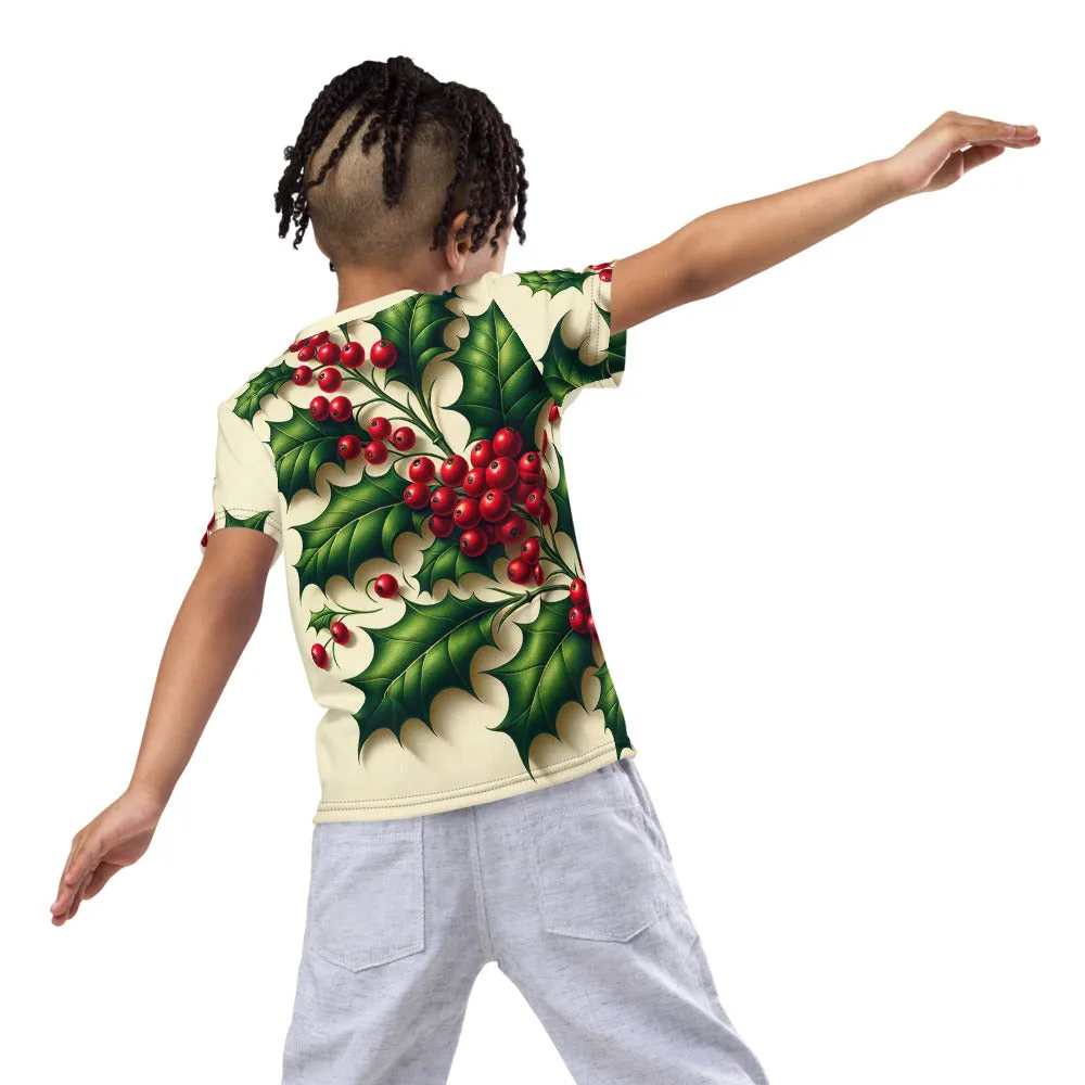 Whimsical Winter Wear Kids Crew Neck T-Shirt