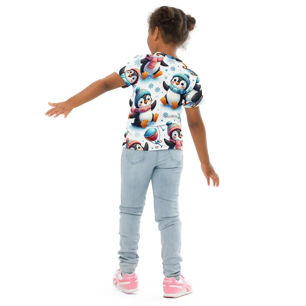 Whimsical Winter Wear Kids Crew Neck T-Shirt