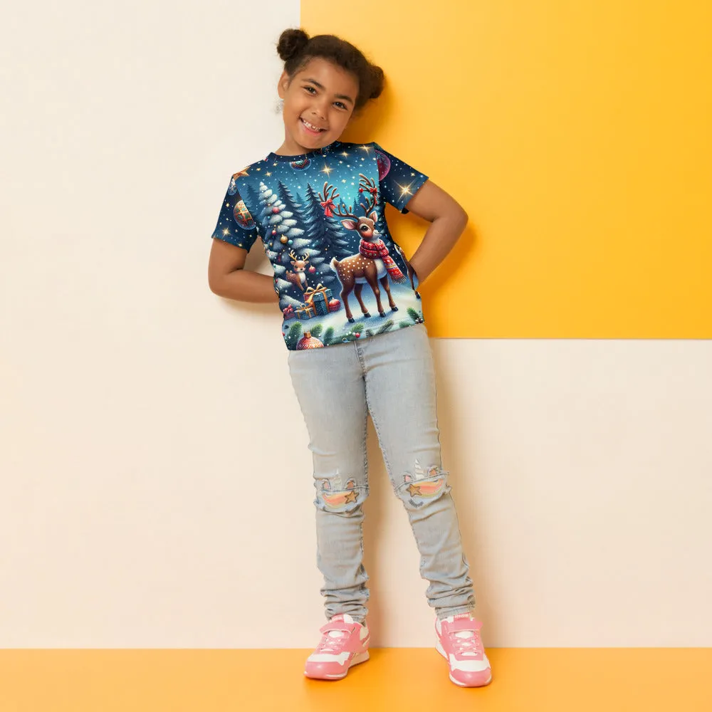 Whimsical Winter Wear Kids Crew Neck T-Shirt