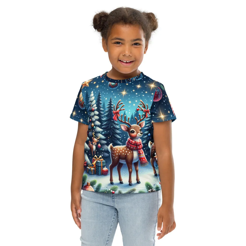 Whimsical Winter Wear Kids Crew Neck T-Shirt