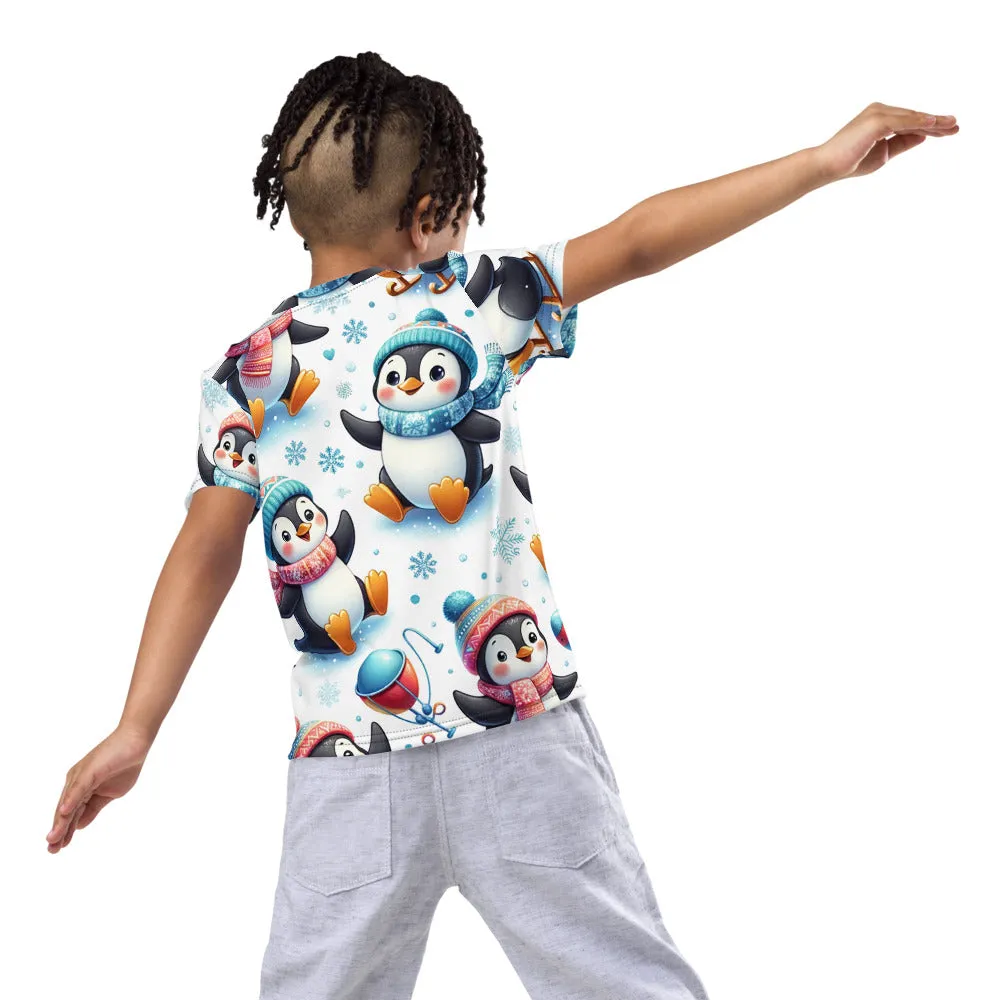 Whimsical Winter Wear Kids Crew Neck T-Shirt