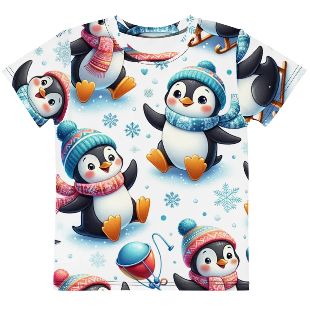 Whimsical Winter Wear Kids Crew Neck T-Shirt