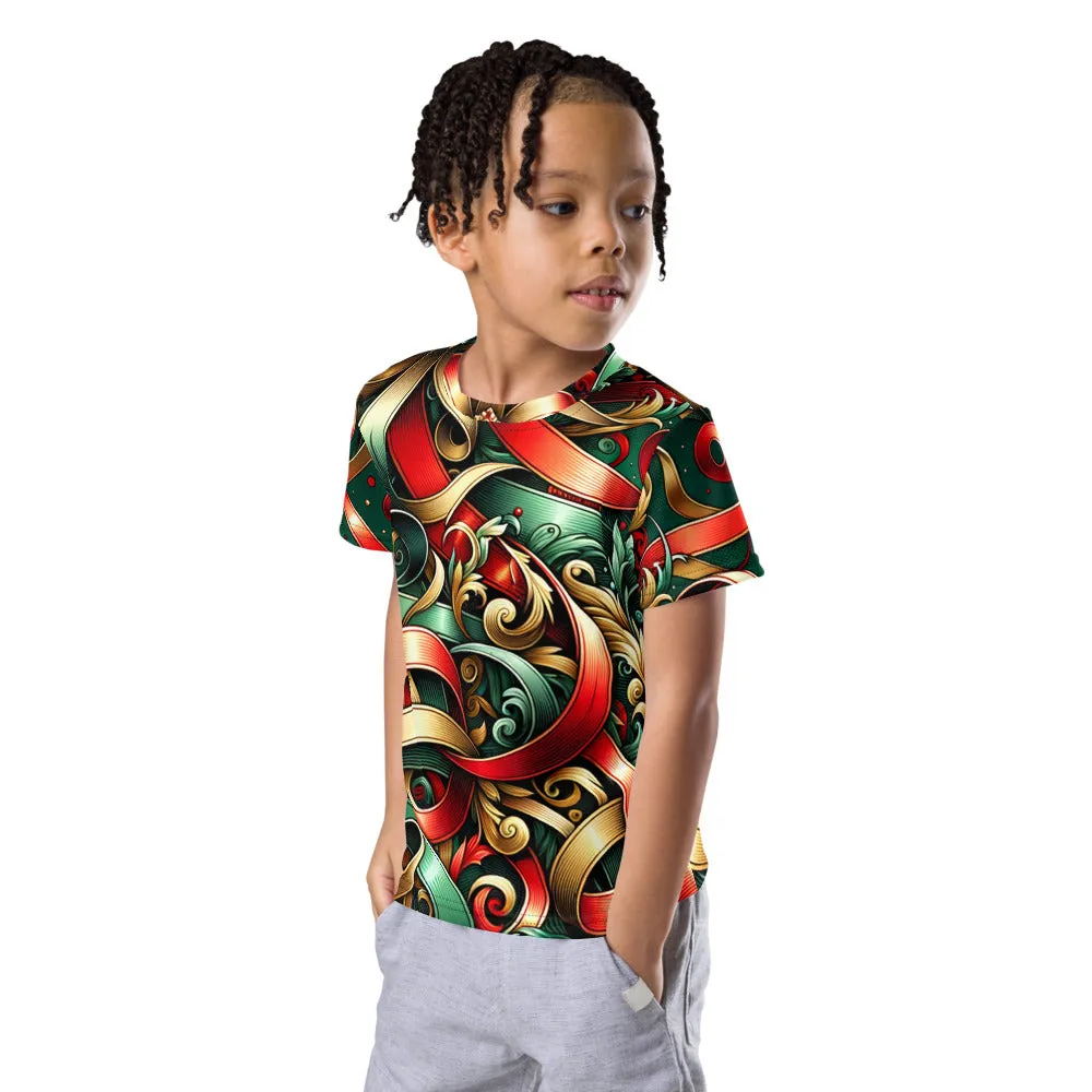 Whimsical Winter Wear Kids Crew Neck T-Shirt