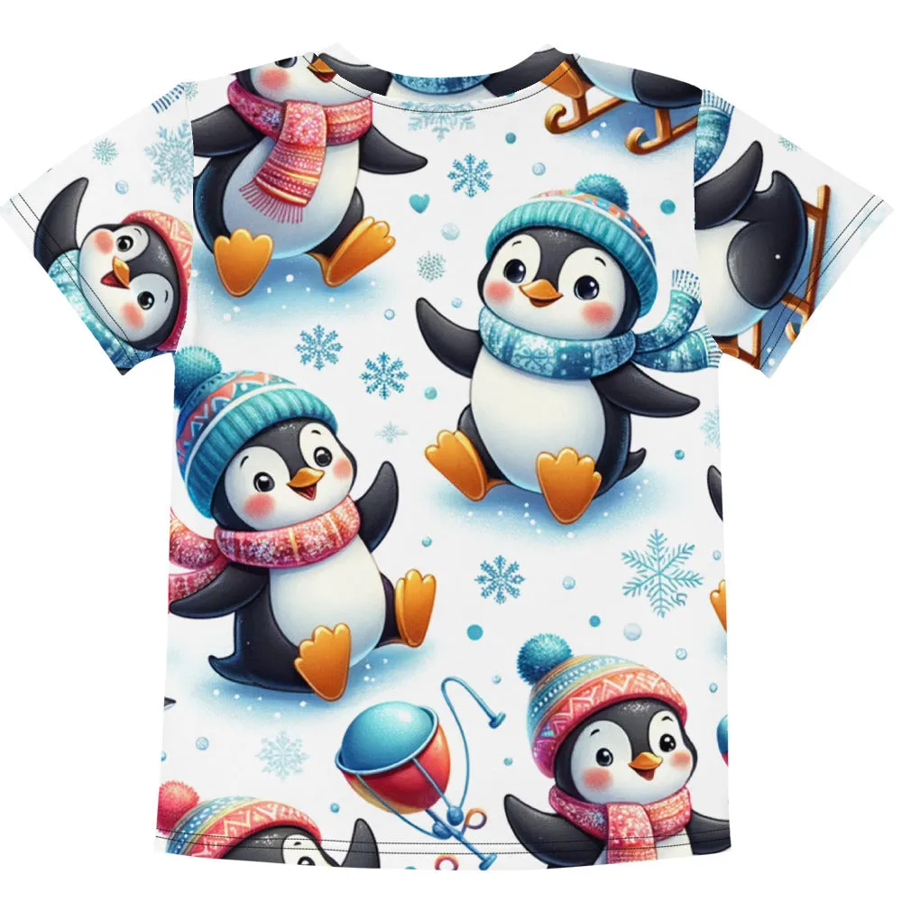 Whimsical Winter Wear Kids Crew Neck T-Shirt