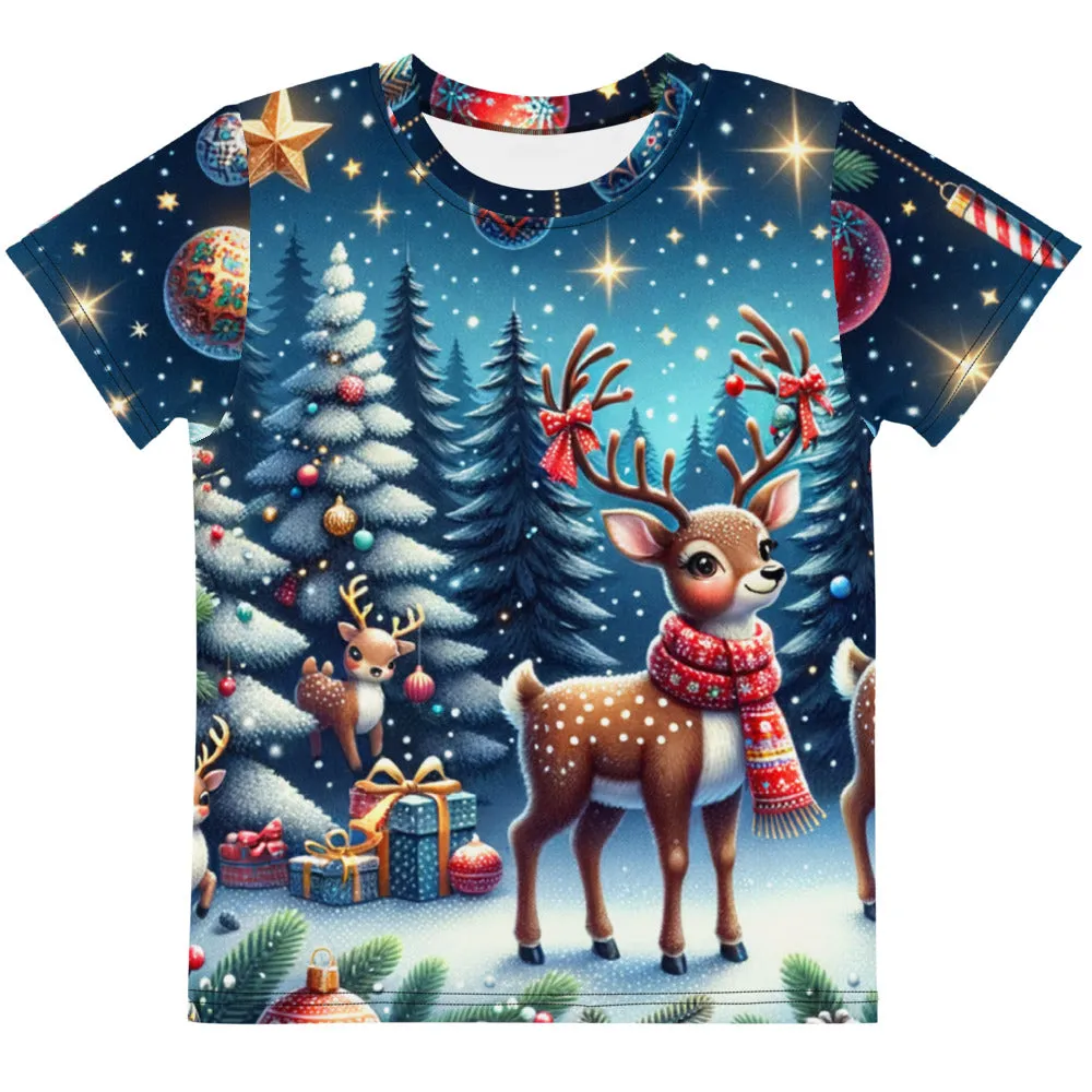 Whimsical Winter Wear Kids Crew Neck T-Shirt