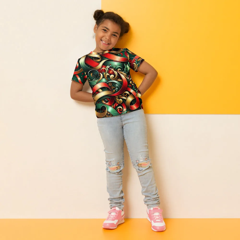 Whimsical Winter Wear Kids Crew Neck T-Shirt