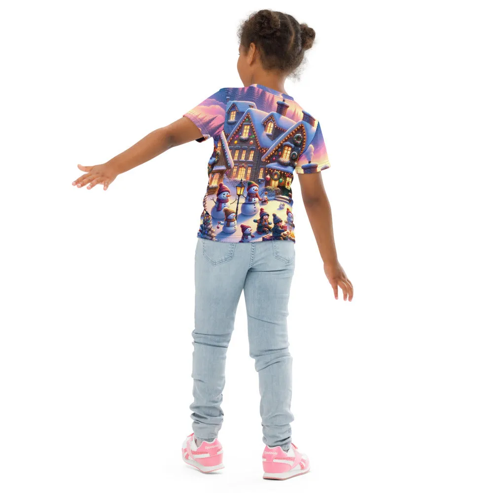 Whimsical Winter Wear Kids Crew Neck T-Shirt
