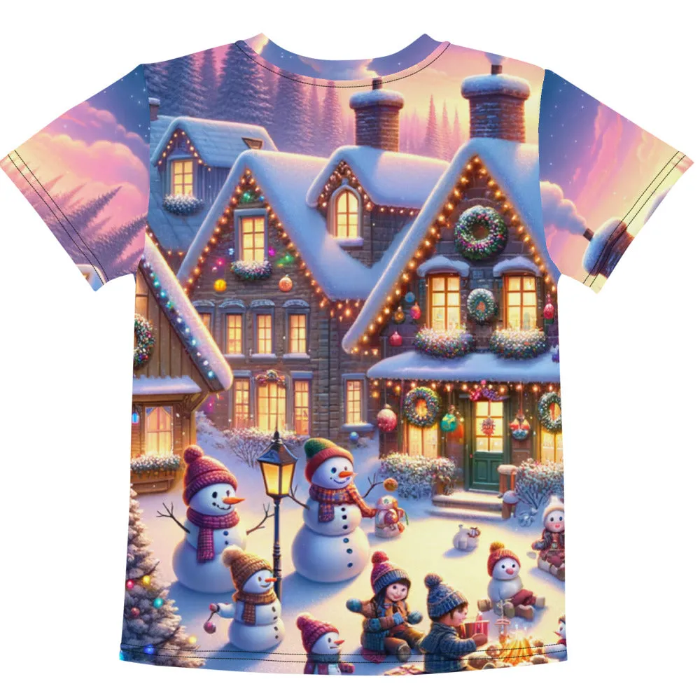 Whimsical Winter Wear Kids Crew Neck T-Shirt