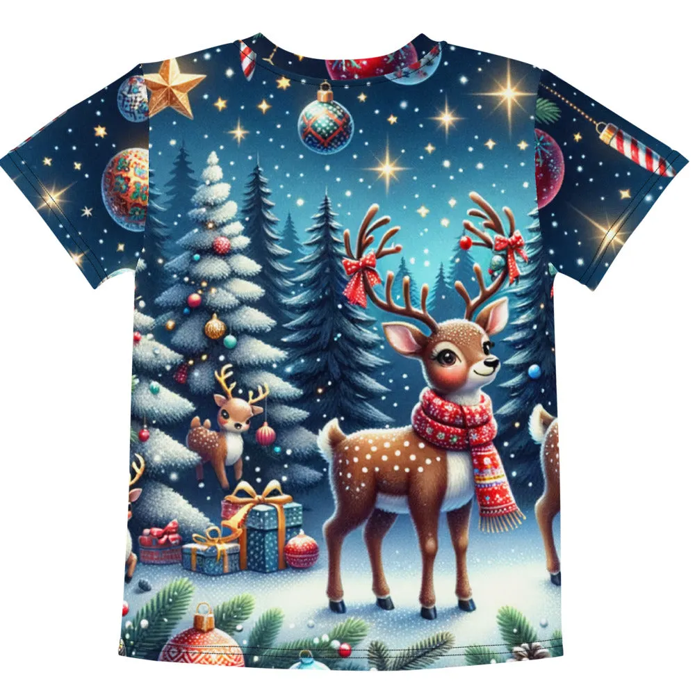 Whimsical Winter Wear Kids Crew Neck T-Shirt