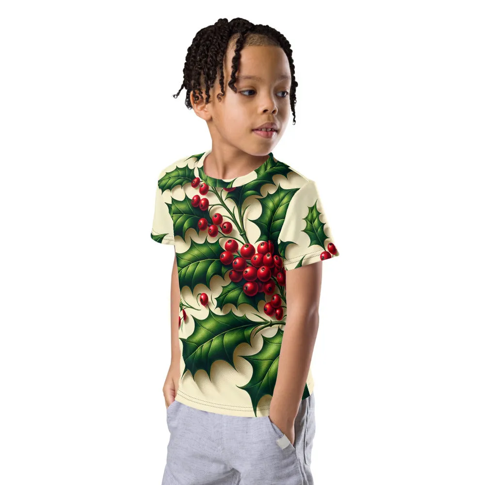 Whimsical Winter Wear Kids Crew Neck T-Shirt