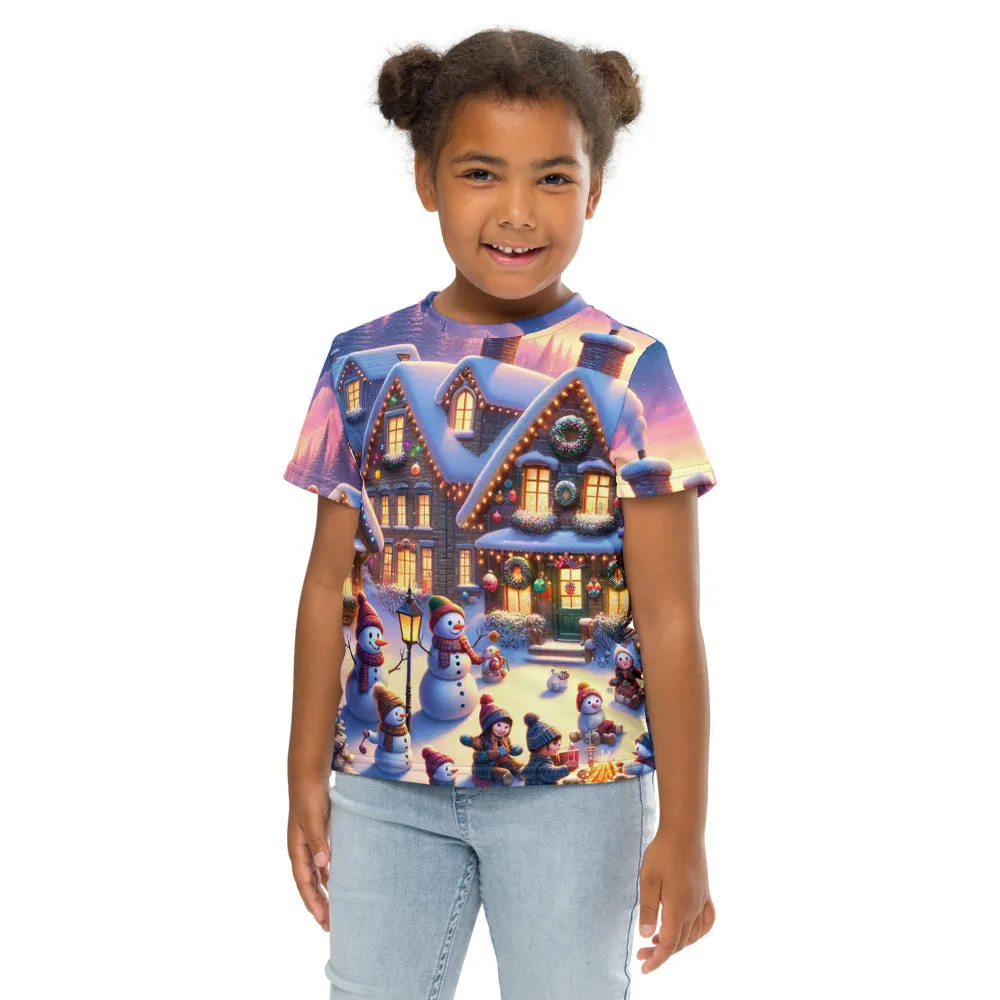 Whimsical Winter Wear Kids Crew Neck T-Shirt