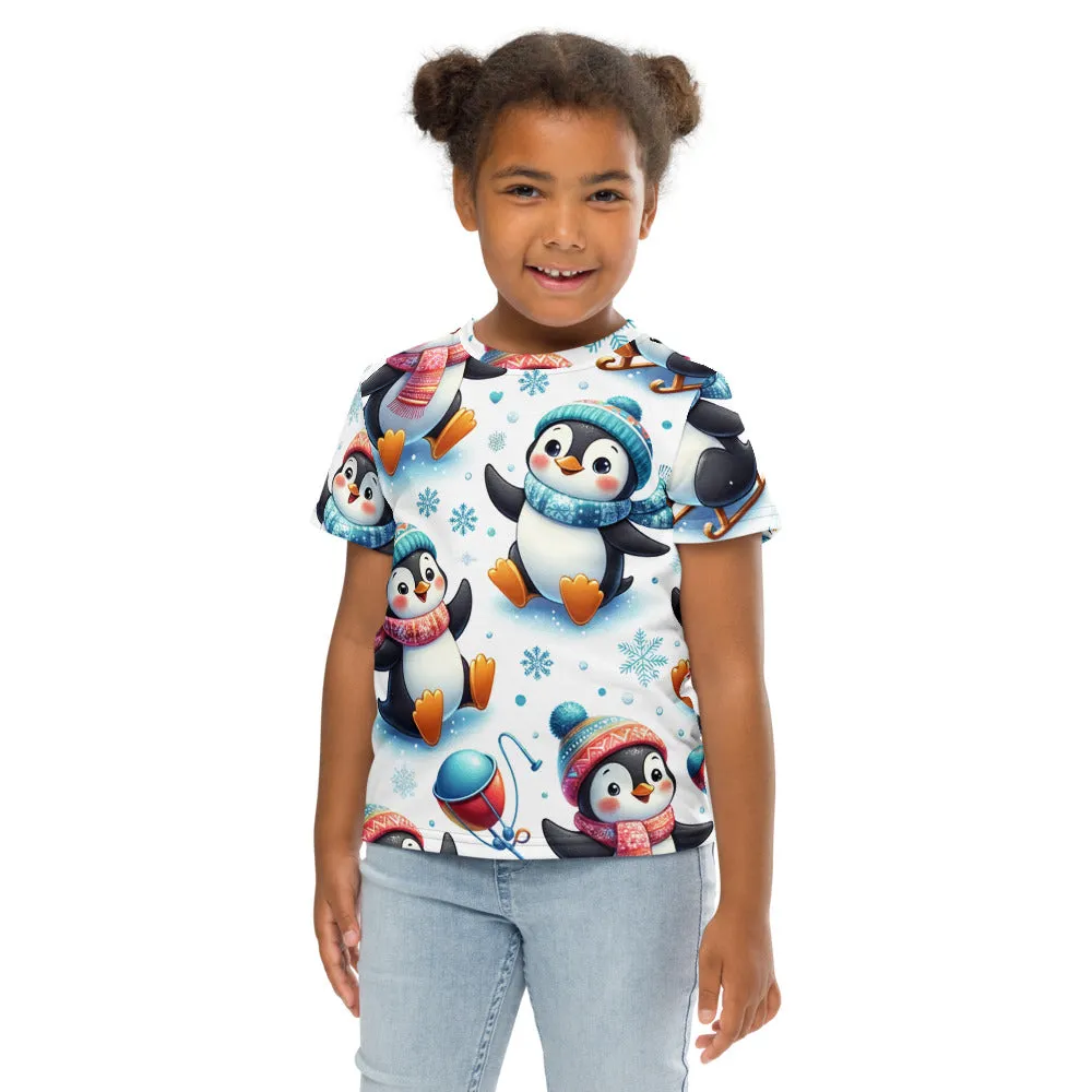 Whimsical Winter Wear Kids Crew Neck T-Shirt