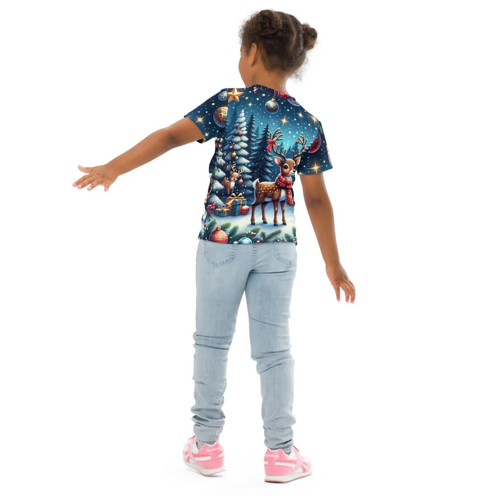 Whimsical Winter Wear Kids Crew Neck T-Shirt