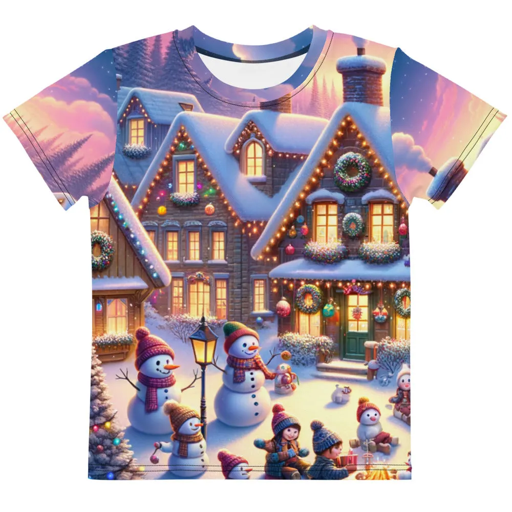 Whimsical Winter Wear Kids Crew Neck T-Shirt