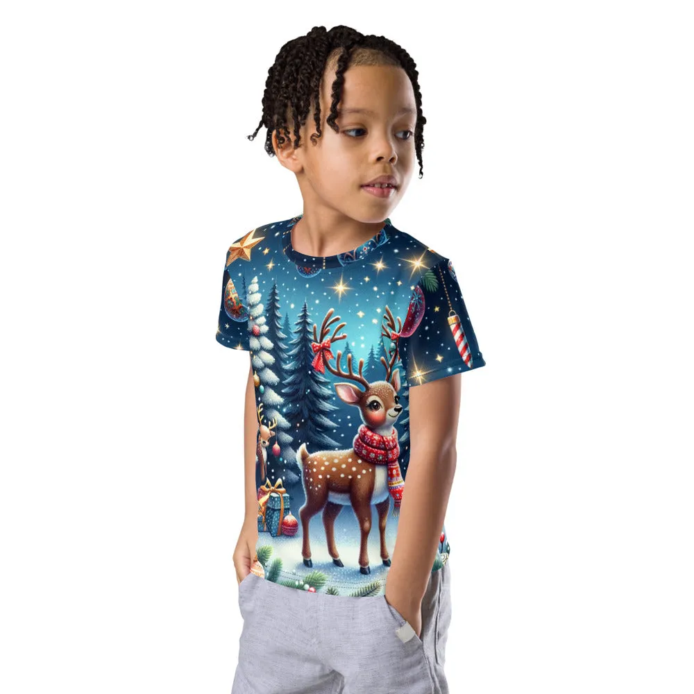 Whimsical Winter Wear Kids Crew Neck T-Shirt