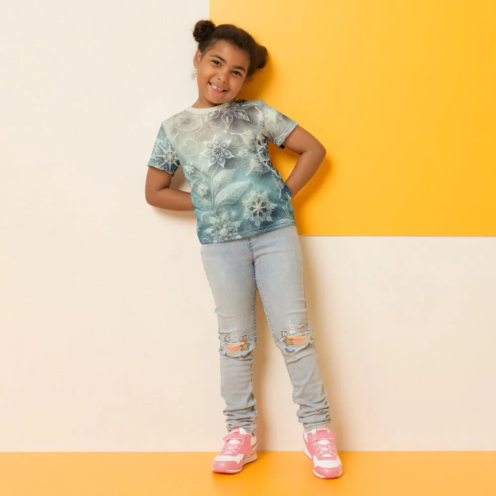 Whimsical Winter Wear Kids Crew Neck T-Shirt